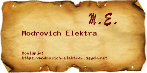 Modrovich Elektra névjegykártya
